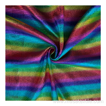 Metallic Rainbow Bullet Fabric In Stock Polyester Spandex